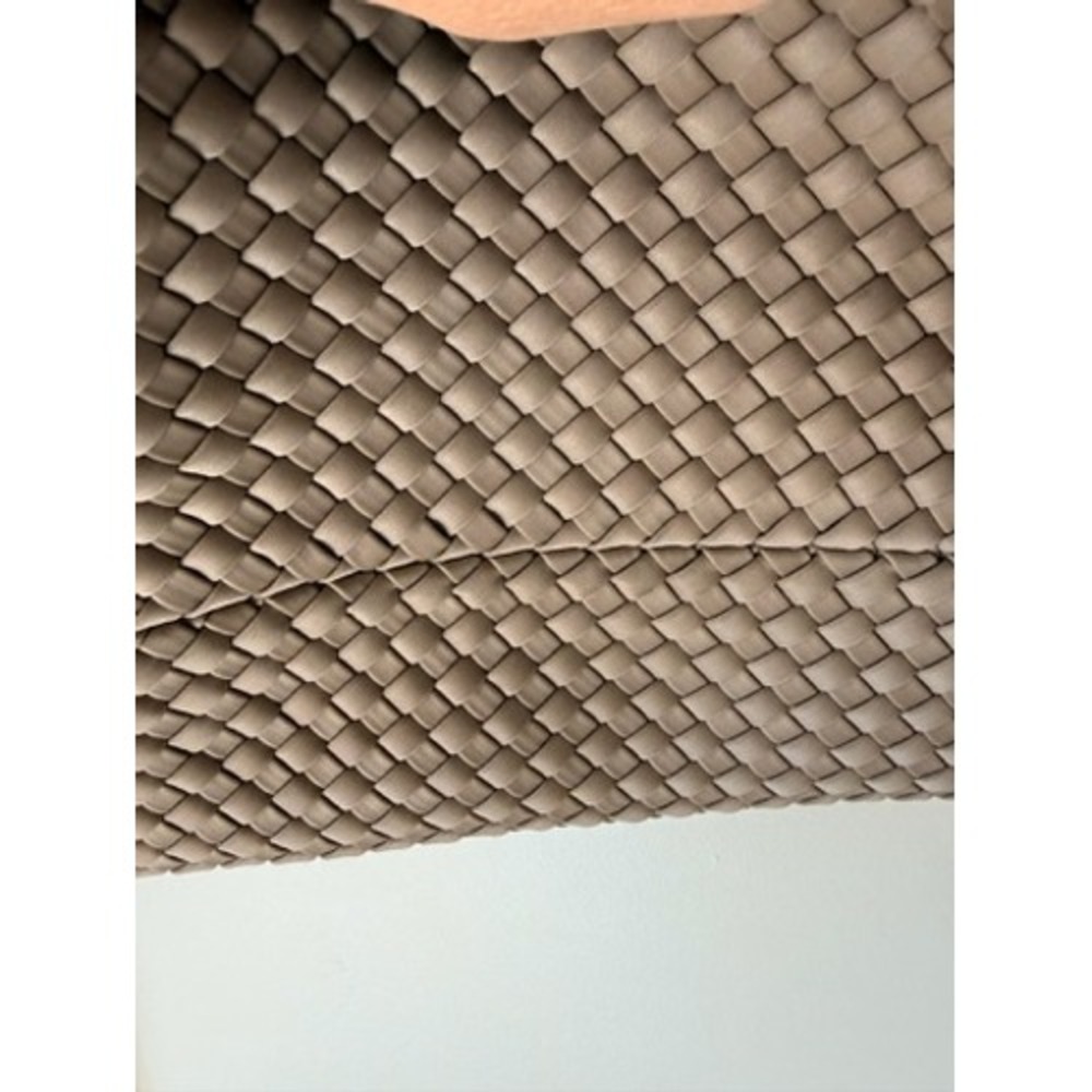 Naghedi St. Barths Medium Tote Bag Taupe Woven Neoprene Handbag - Picture 7 of 10